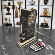 Trophy Award - PERSONALIZED - Darts - 1st 2nd 3rd Place - 9x5 Inches