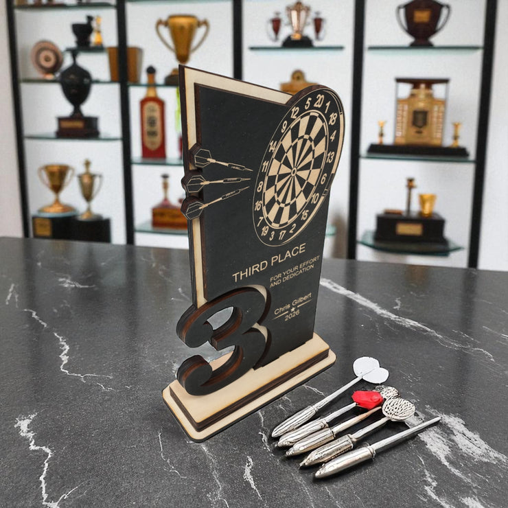 Trophy Award - PERSONALIZED - Darts - 1st 2nd 3rd Place - 9x5 Inches