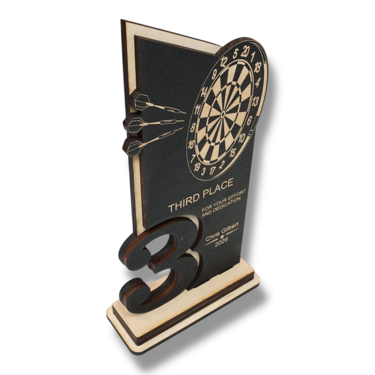 Trophy Award - PERSONALIZED - Darts - 1st 2nd 3rd Place - 9x5 Inches