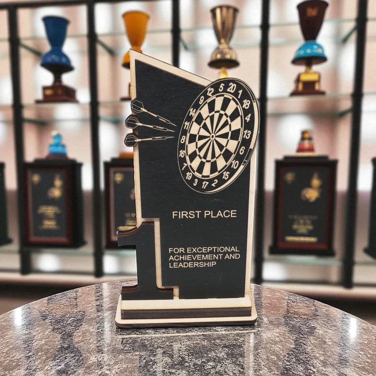 Trophy Award - CUSTOM - Darts - 1st 2nd 3rd Place - 9x5 Inches