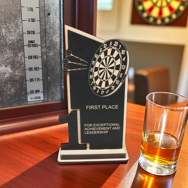 Trophy Award - CUSTOM - Darts - 1st 2nd 3rd Place - 9x5 Inches