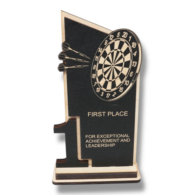 Trophy Award - CUSTOM - Darts - 1st 2nd 3rd Place - 9x5 Inches