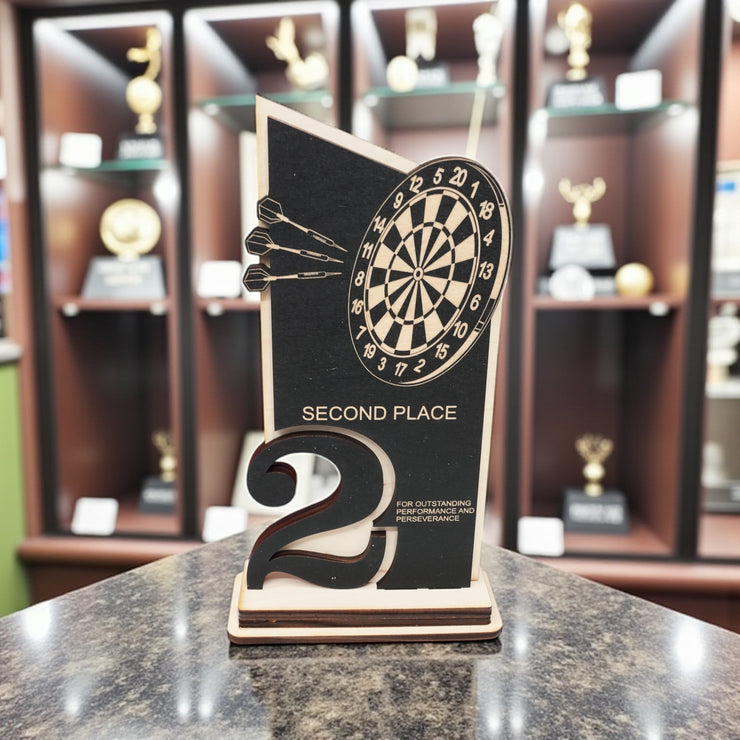 Trophy Award - CUSTOM - Darts - 1st 2nd 3rd Place - 9x5 Inches