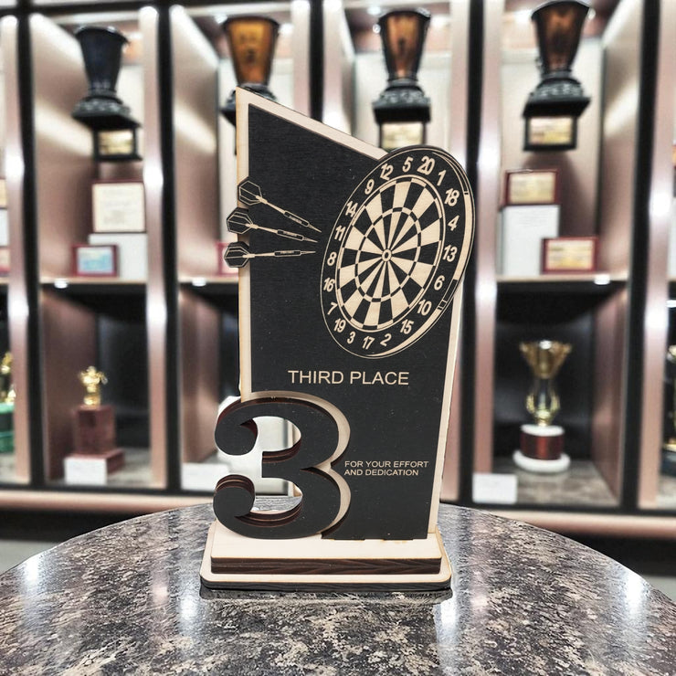 Trophy Award - CUSTOM - Darts - 1st 2nd 3rd Place - 9x5 Inches