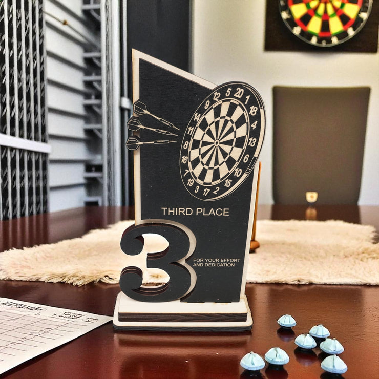 Trophy Award - CUSTOM - Darts - 1st 2nd 3rd Place - 9x5 Inches