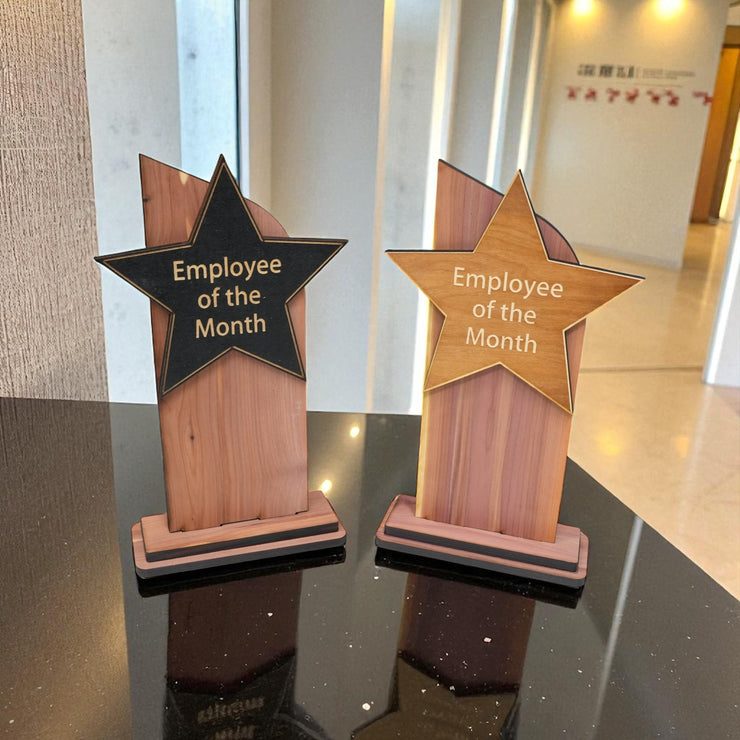 Trophy Award CEDAR  - CUSTOM - Employee of the Month - 9x5 Inches