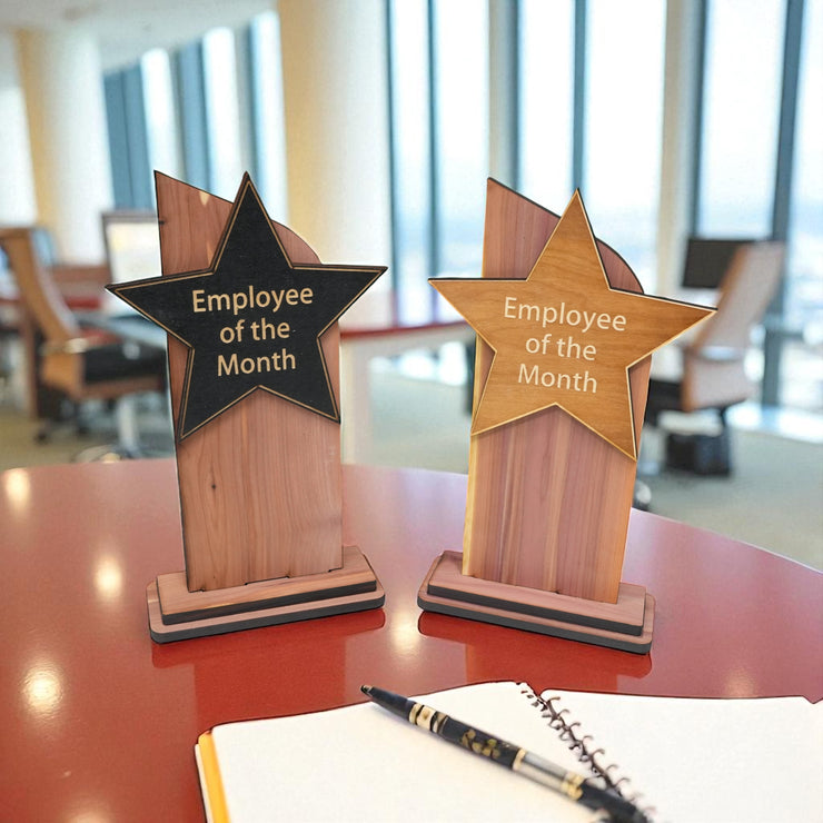 Trophy Award CEDAR  - CUSTOM - Employee of the Month - 9x5 Inches
