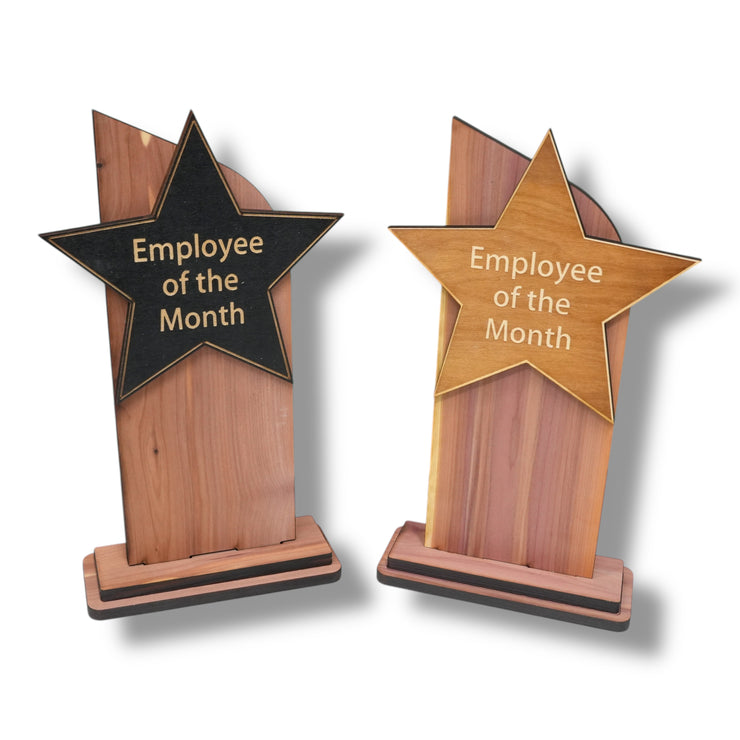 Trophy Award CEDAR  - CUSTOM - Employee of the Month - 9x5 Inches