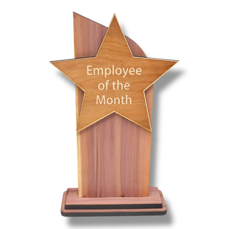 Trophy Award CEDAR  - CUSTOM - Employee of the Month - 9x5 Inches