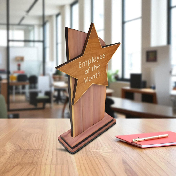 Trophy Award CEDAR  - CUSTOM - Employee of the Month - 9x5 Inches