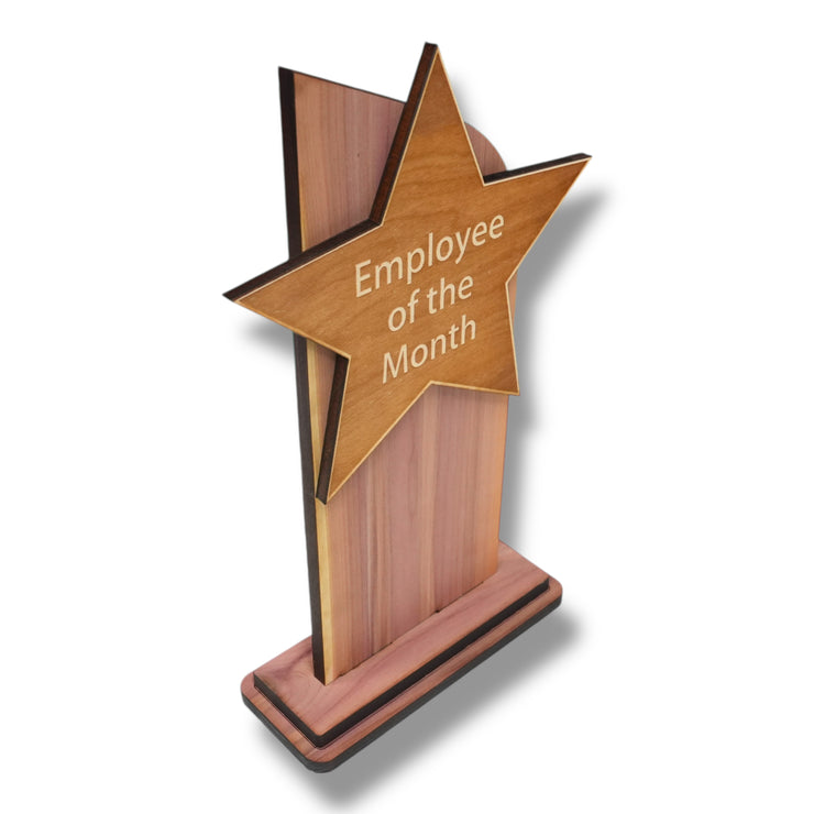 Trophy Award CEDAR  - CUSTOM - Employee of the Month - 9x5 Inches