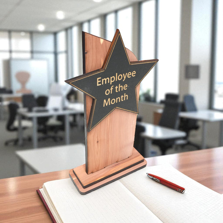 Trophy Award CEDAR  - CUSTOM - Employee of the Month - 9x5 Inches
