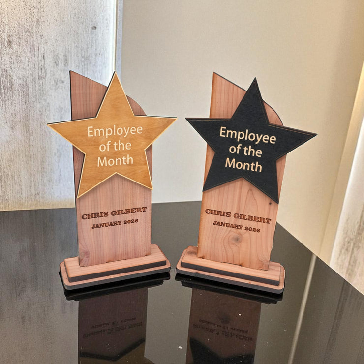 Trophy Award CEDAR  - PERSONALIZED - Employee of the Month - 9x5 Inches