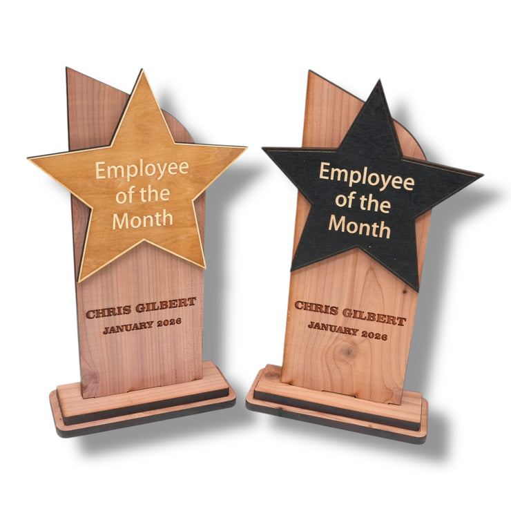 Trophy Award CEDAR  - PERSONALIZED - Employee of the Month - 9x5 Inches