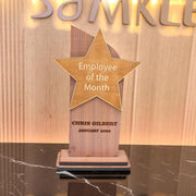 Trophy Award CEDAR  - PERSONALIZED - Employee of the Month - 9x5 Inches