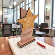 Trophy Award CEDAR  - PERSONALIZED - Employee of the Month - 9x5 Inches