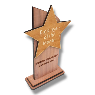 Trophy Award CEDAR  - PERSONALIZED - Employee of the Month - 9x5 Inches