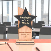 Trophy Award CEDAR  - PERSONALIZED - Employee of the Month - 9x5 Inches