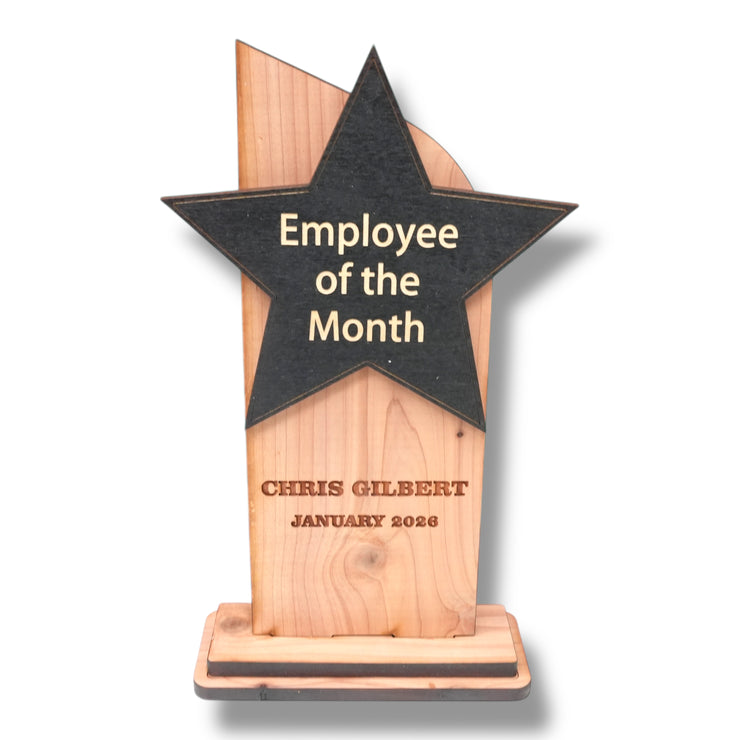 Trophy Award CEDAR  - PERSONALIZED - Employee of the Month - 9x5 Inches