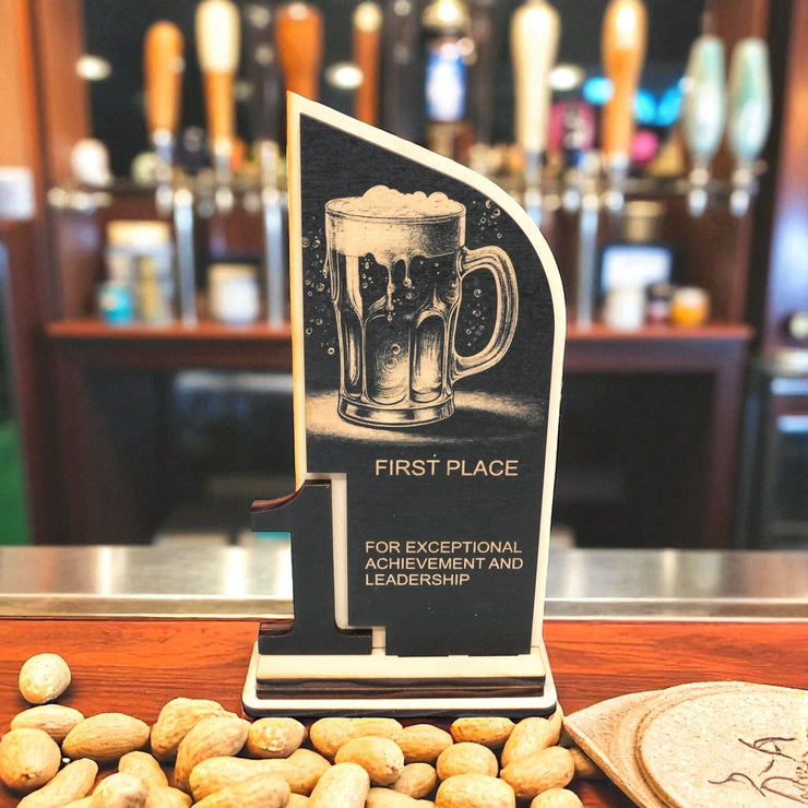 Trophy Award - CUSTOM - Beer - 1st 2nd 3rd Place - 9x5 Inches