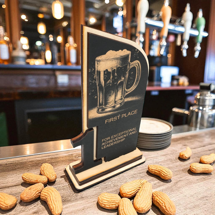Trophy Award - CUSTOM - Beer - 1st 2nd 3rd Place - 9x5 Inches