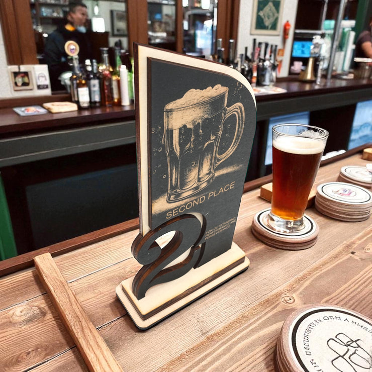 Trophy Award - CUSTOM - Beer - 1st 2nd 3rd Place - 9x5 Inches