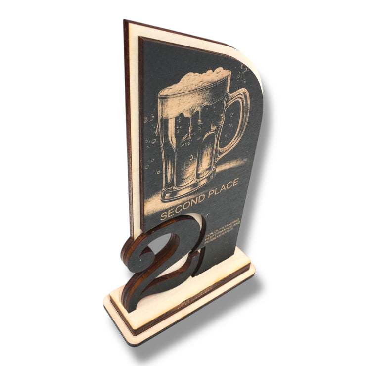 Trophy Award - CUSTOM - Beer - 1st 2nd 3rd Place - 9x5 Inches