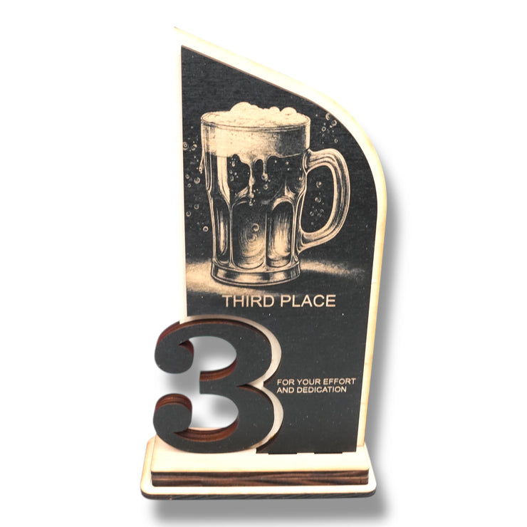 Trophy Award - CUSTOM - Beer - 1st 2nd 3rd Place - 9x5 Inches