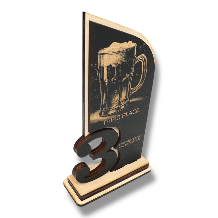 Trophy Award - CUSTOM - Beer - 1st 2nd 3rd Place - 9x5 Inches