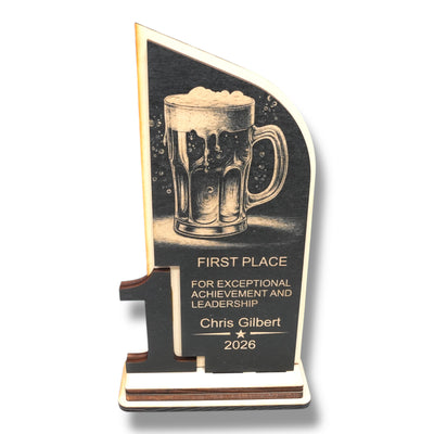 Trophy Award - PERSONALIZED - Beer - 1st 2nd 3rd Place - 9x5 Inches