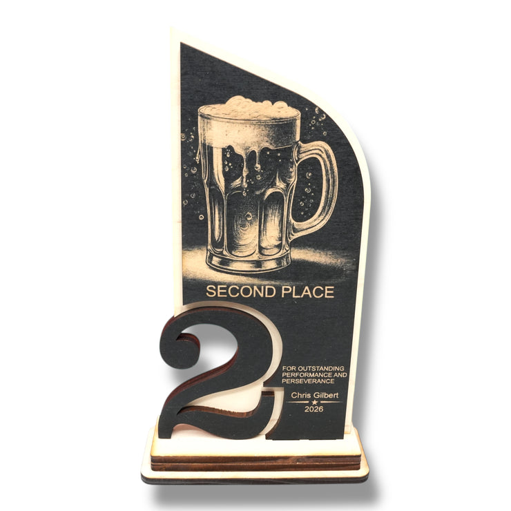 Trophy Award - PERSONALIZED - Beer - 1st 2nd 3rd Place - 9x5 Inches