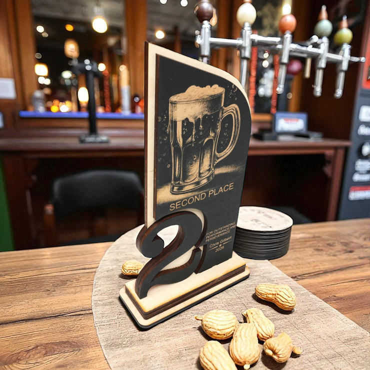 Trophy Award - PERSONALIZED - Beer - 1st 2nd 3rd Place - 9x5 Inches