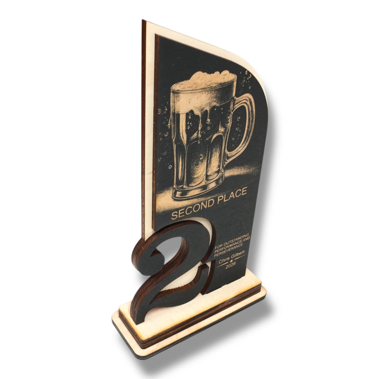 Trophy Award - PERSONALIZED - Beer - 1st 2nd 3rd Place - 9x5 Inches