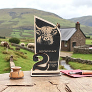 Trophy Award - PERSONALIZED - Highland Cow - 1st 2nd 3rd Place - 9x5 Inches