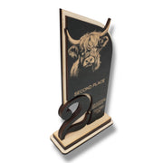 Trophy Award - PERSONALIZED - Highland Cow - 1st 2nd 3rd Place - 9x5 Inches