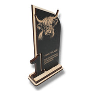 Trophy Award - CUSTOM - Highland Cow - 1st 2nd 3rd Place - 9x5 Inches