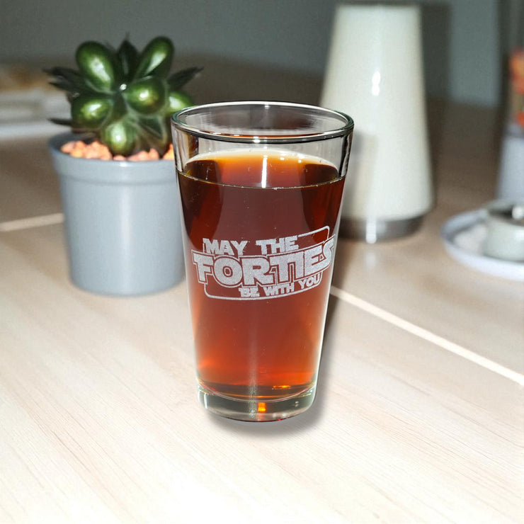 16oz Beer Mug - May the forties be with you