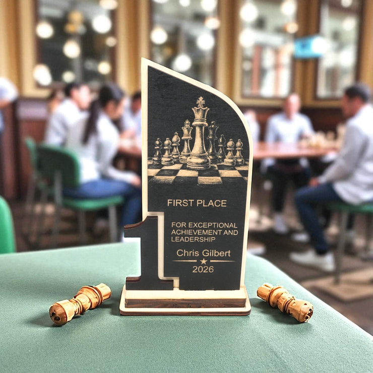 Trophy Award - PERSONALIZED - Chess - 1st 2nd 3rd Place - 9x5 Inches
