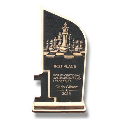 Trophy Award - PERSONALIZED - Chess - 1st 2nd 3rd Place - 9x5 Inches