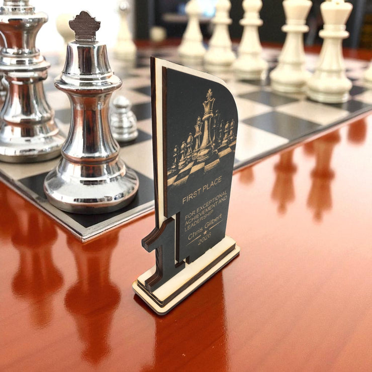 Trophy Award - PERSONALIZED - Chess - 1st 2nd 3rd Place - 9x5 Inches