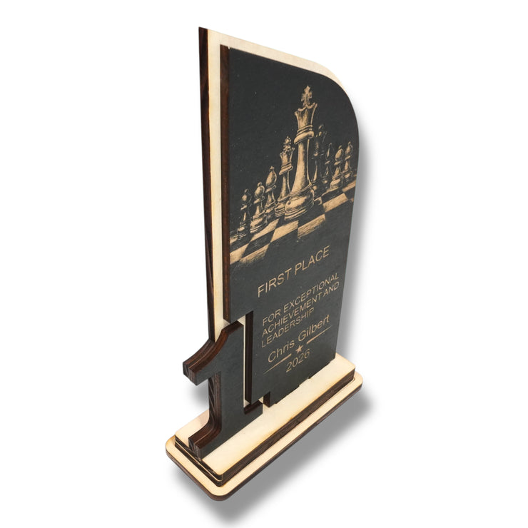 Trophy Award - PERSONALIZED - Chess - 1st 2nd 3rd Place - 9x5 Inches
