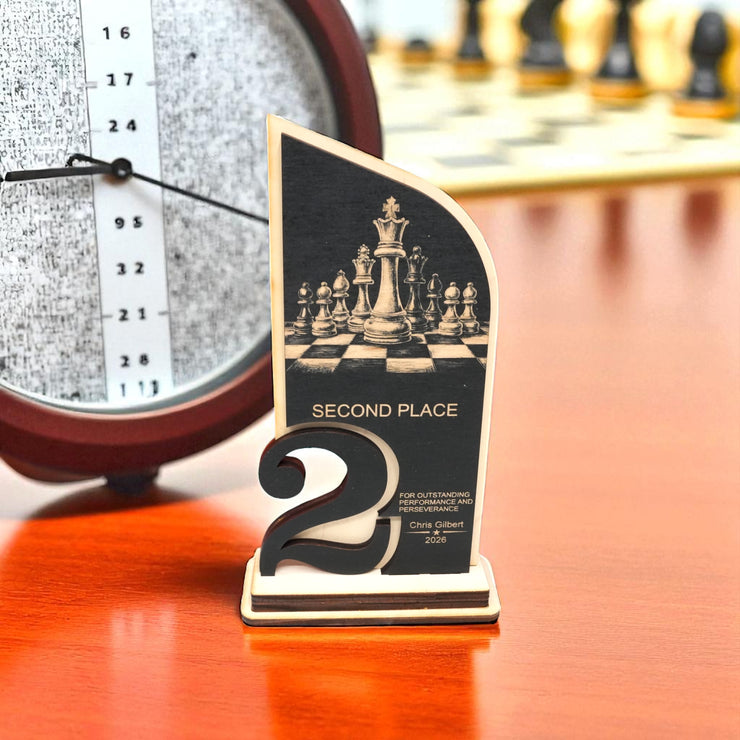 Trophy Award - PERSONALIZED - Chess - 1st 2nd 3rd Place - 9x5 Inches