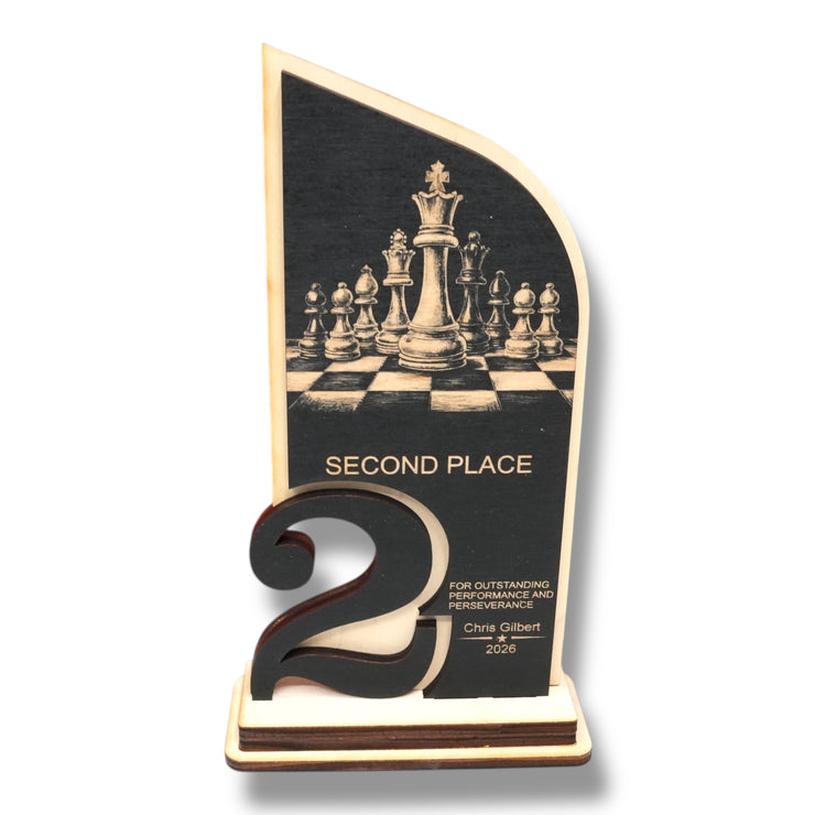 Trophy Award - PERSONALIZED - Chess - 1st 2nd 3rd Place - 9x5 Inches