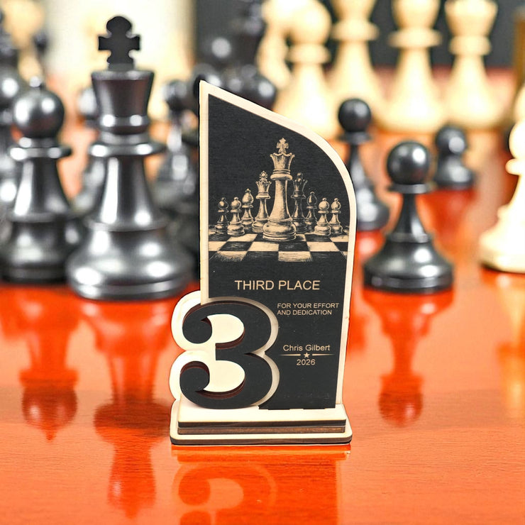 Trophy Award - PERSONALIZED - Chess - 1st 2nd 3rd Place - 9x5 Inches