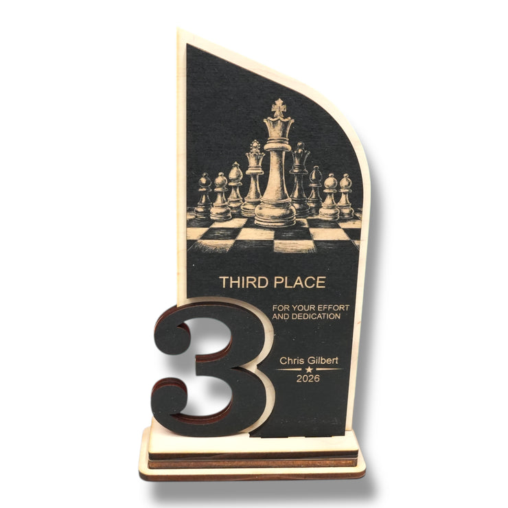 Trophy Award - PERSONALIZED - Chess - 1st 2nd 3rd Place - 9x5 Inches