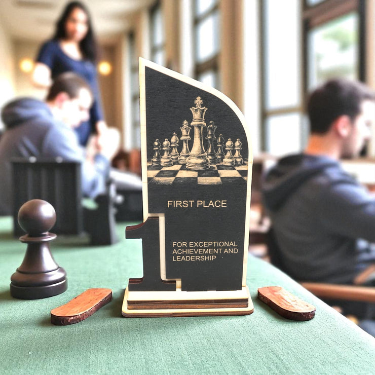 Trophy Award - CUSTOM - Chess - 1st 2nd 3rd Place - 9x5 Inches