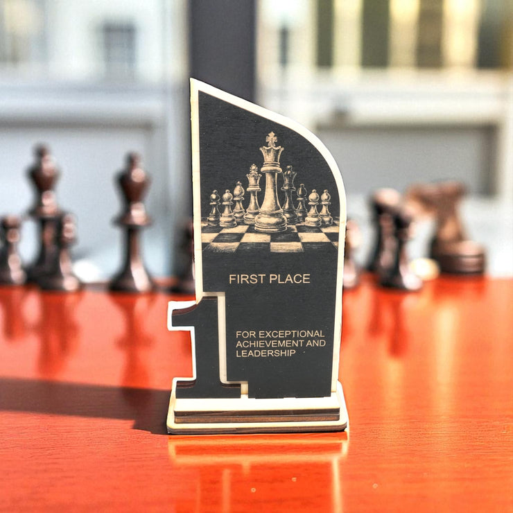 Trophy Award - CUSTOM - Chess - 1st 2nd 3rd Place - 9x5 Inches