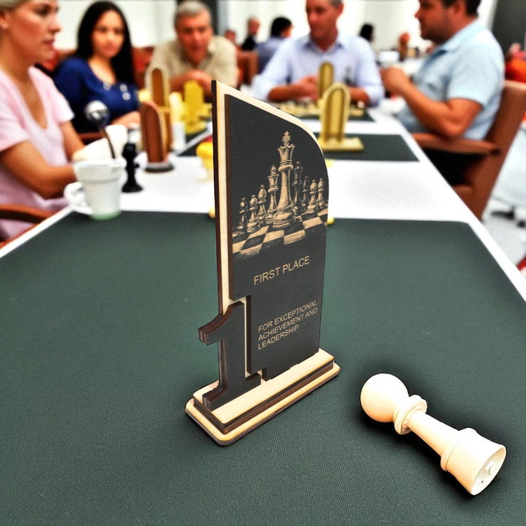 Trophy Award - CUSTOM - Chess - 1st 2nd 3rd Place - 9x5 Inches
