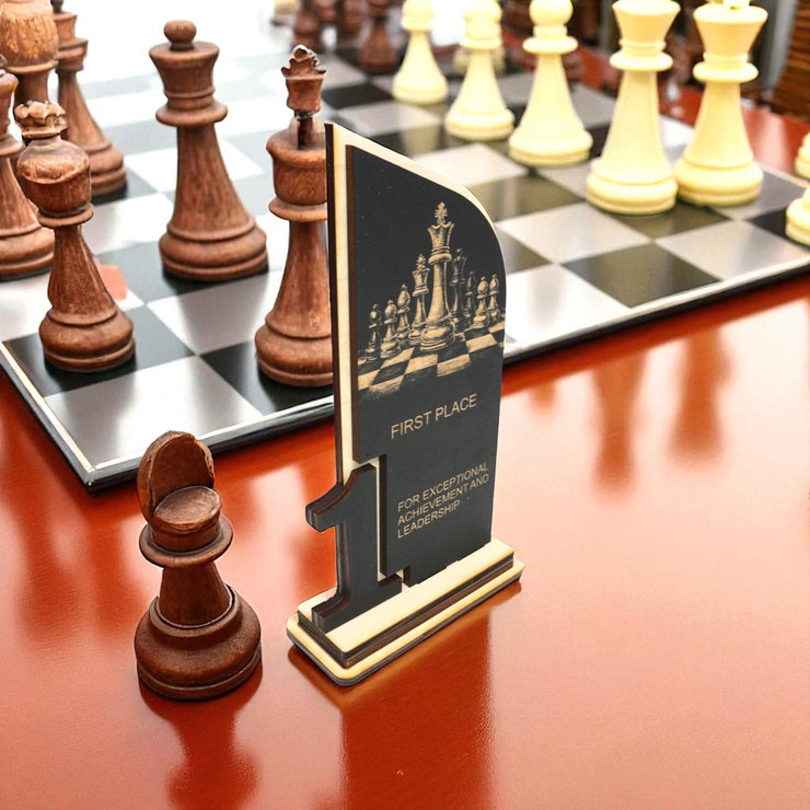 Trophy Award - CUSTOM - Chess - 1st 2nd 3rd Place - 9x5 Inches