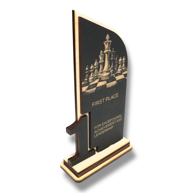 Trophy Award - CUSTOM - Chess - 1st 2nd 3rd Place - 9x5 Inches